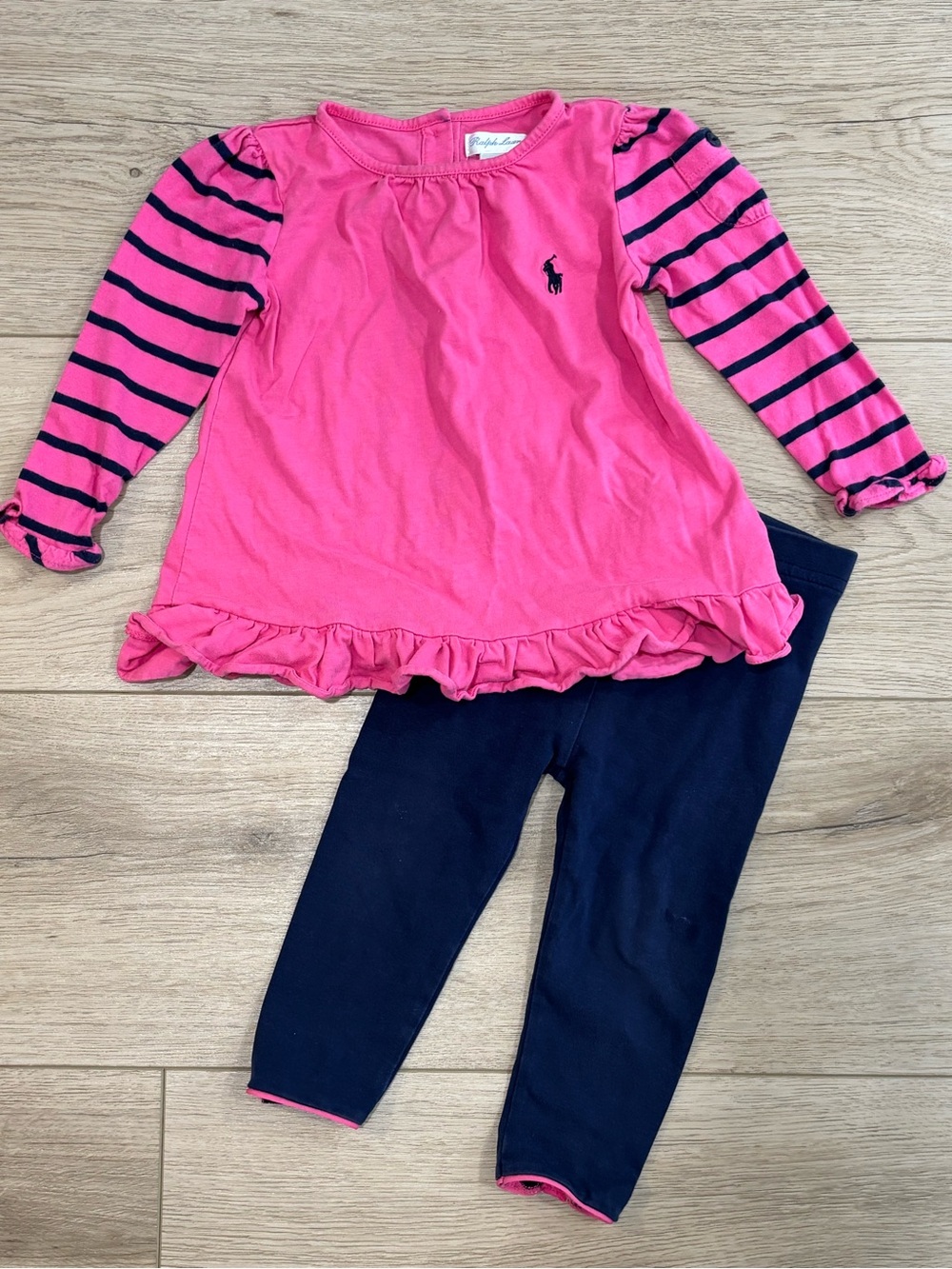 Ralph Lauren Pink and Navy Stripe 2-piece Set